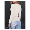 Top da Donna a Coste con Scollo Quadrato, Maglietta Base a Manica Lunga Slim Fit per Autunno Inverno Primavera, Crop Top Casual