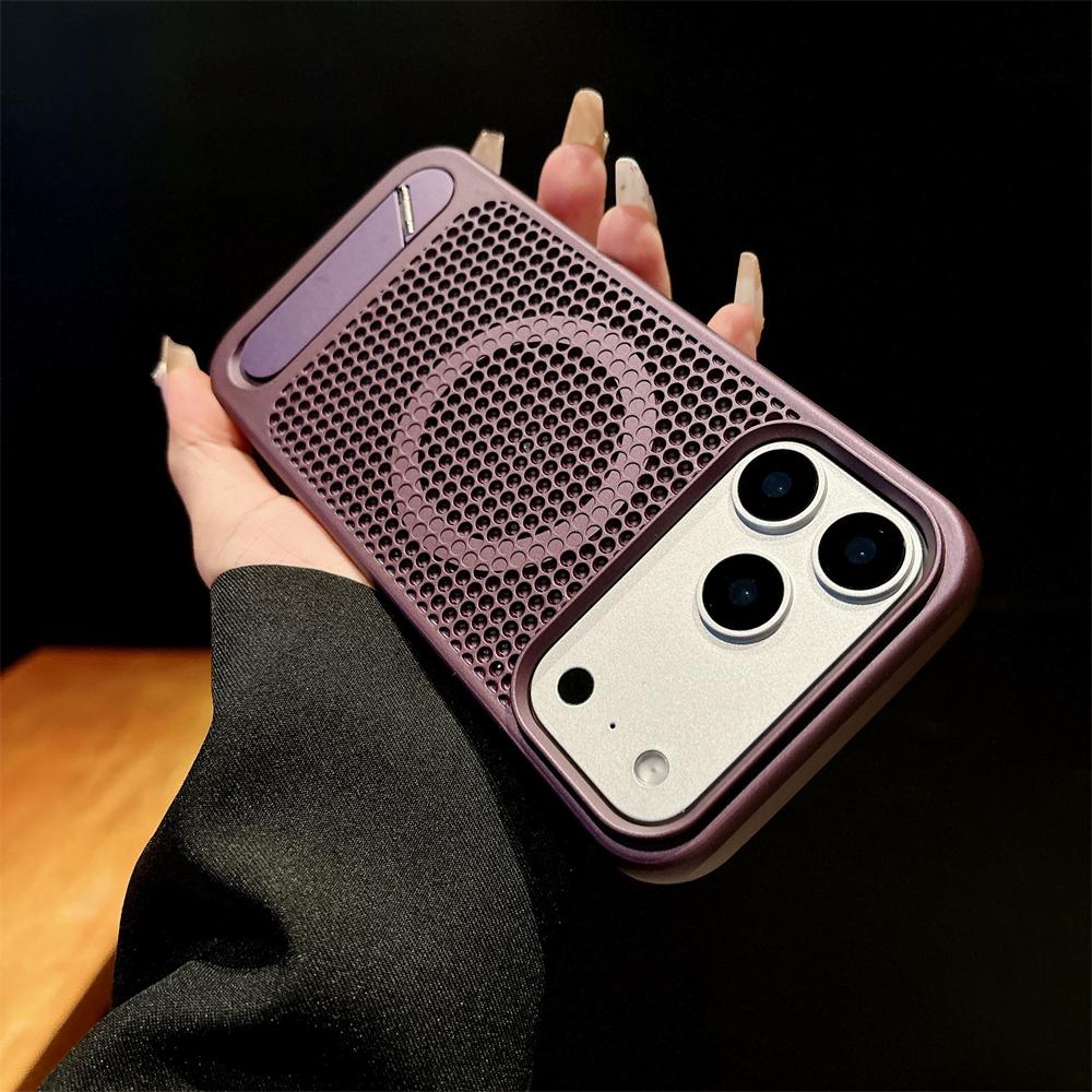 Heat Dissipation For Magsafe Case For iPhone 17 Pro Max Air 16 15 14 Plus 13 12 Breathable Wireless Charge Stand Cover
