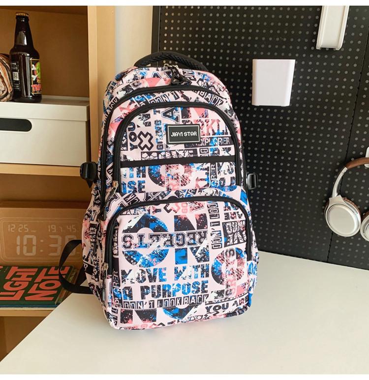 Stylish Nylon Backpack For Men And Women With Letter Design Perfect For School Travel
