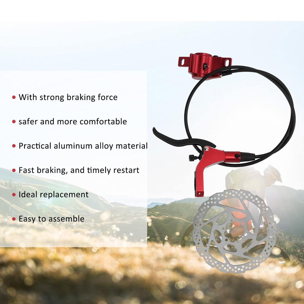 Fahrrad Scheibenbremsen-Kit, Hydraulisches Scheibenbremsen-Set für Mountainbikes, Aluminiumlegierung (rot)