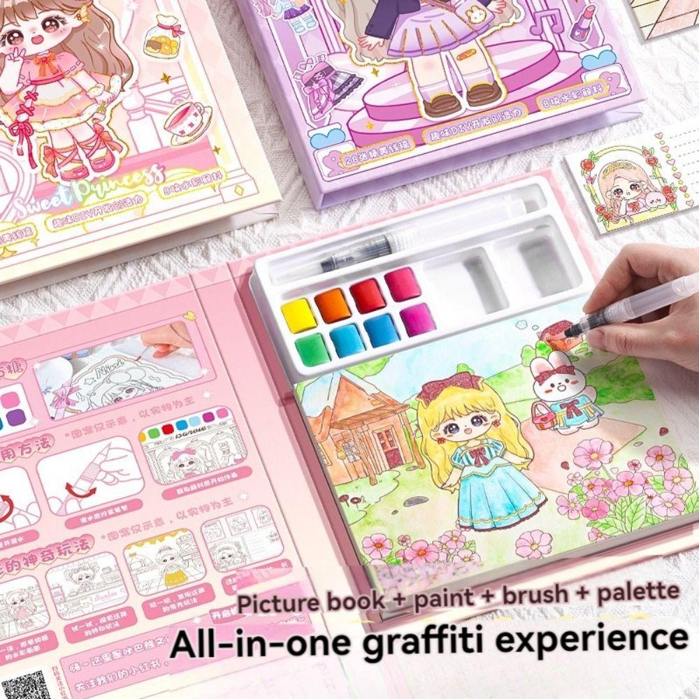 Cute Water Drawing Book Paper Watercolor Painting Book Children Drawing Toy