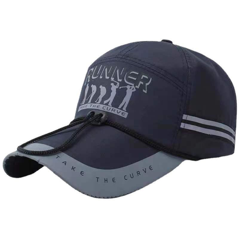 Men's Golf Themed "Take The Curve" Runner Baseball Cap, Quick Dry Reflective Adjustable Sports Sun Hat, Breathable Outdoor Golf Running Hat for Men