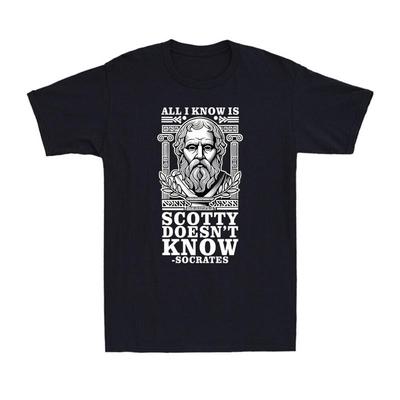 Vše, co vím, je, že Scotty není Sokrates Vtipný citát Vintage pánské tričko