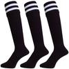 VAXPOT Fußball Rugby für Stützsocken/Strümpfe, 3er-Pack, Kinder/Junioren/Kinder, VA-6021 BLKxWHT, 19-21cm (Reibungsbeständig, Design)