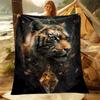 Enchanted Tiger Diamond Flannel Printed Blanket Suitable for All Seasons Suitable for Living Room Office Sofa and Travel