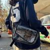 Zipper Shoulder Bag Transparent Tote Handbag Trendy Crossbody Bag  Travel