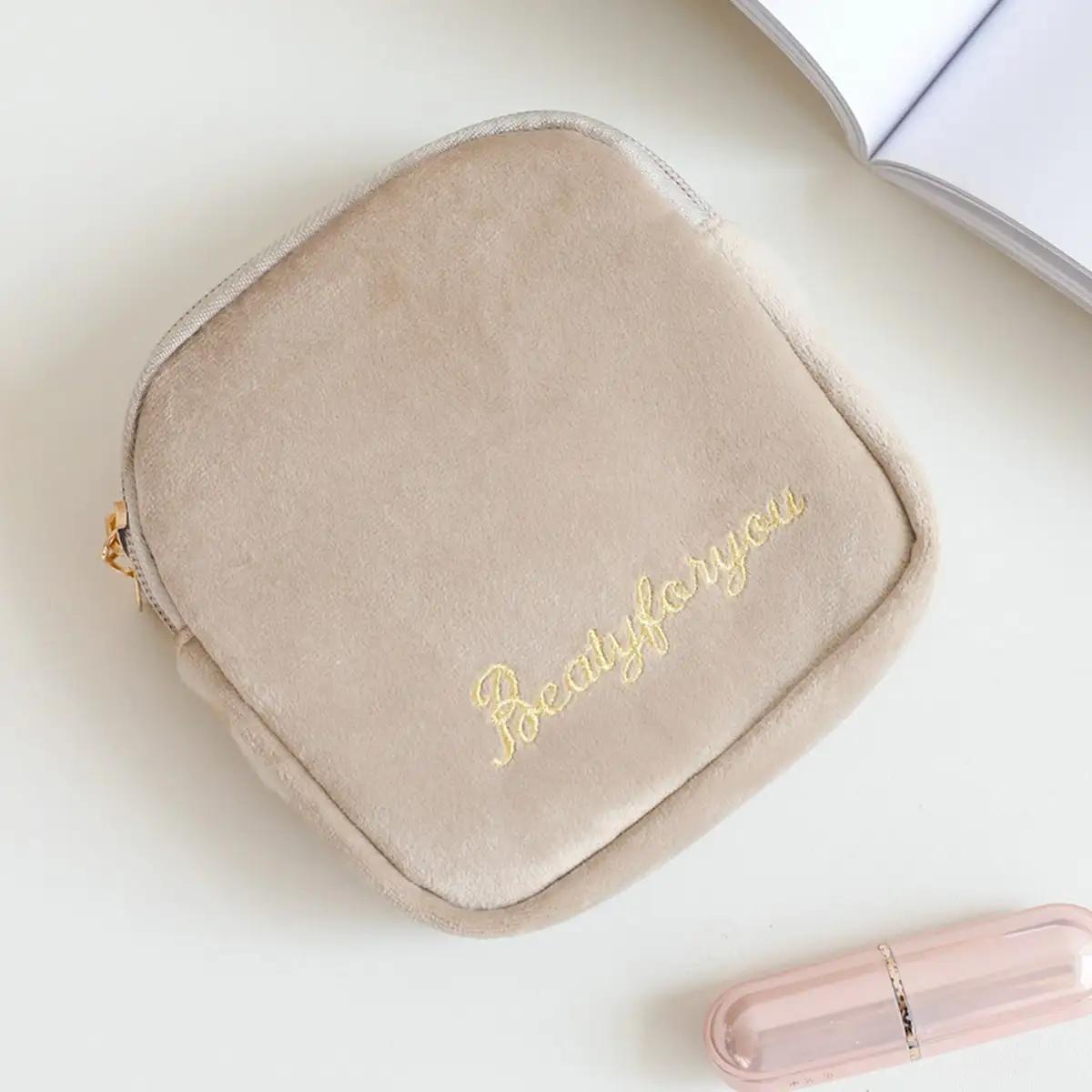 

1 шт.-Многофункциональная сумка для гигиенических прокладок с рисунком, Многоразовая сумка для хранения прокладок, Женская сумка для прокладок, Портативная косметичка бежевый