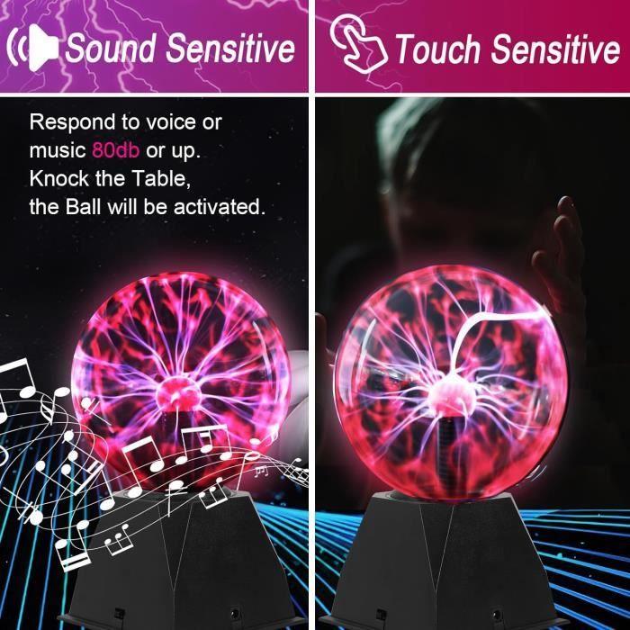 Lampe à plasma - Riserva - 6 pouces - Rouge - Sensible au son - Effet lumineux magique