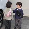 Stylish Corduroy Children's Chest Bag For Boys And Girls With Trendy Letter Design