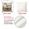 1 pillowcase 2D flat printing Goose Pillow with Floral Pattern 2D Printing Polyester pillowcase sofa decorative cushion cover