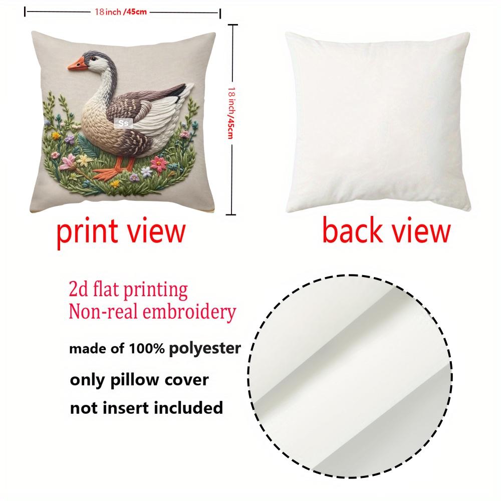 1 pillowcase 2D flat printing Goose Pillow with Floral Pattern 2D Printing Polyester pillowcase sofa decorative cushion cover