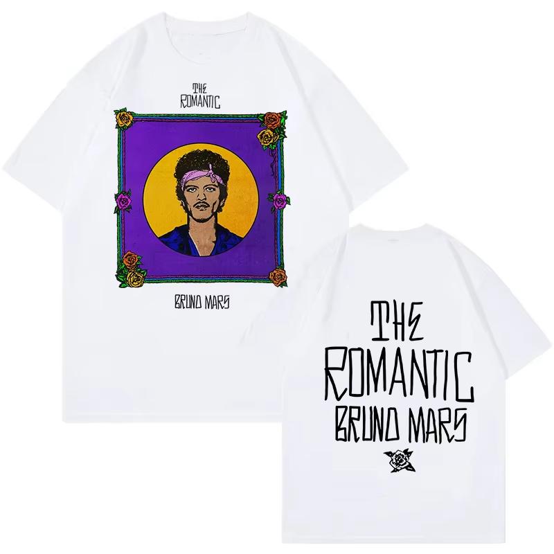 Bruno Mars Print Vintage Tshirt The RoUnisextic Tour Graphic T Shirt Unisex Women Fashion EU Size Short Sleeve Top Clothes
