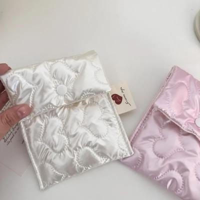 Niedliche rosa Aufbewahrungstasche für Damenbinden für Damen, multifunktional, Zero Wallet, tragbare Tasche für Damenbinden für Studenten