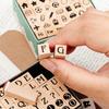 42Pcs/Set Lightweight Mini Stamp Numbers Seals Wooden Multipurpose Letters Seals Clear Carving Geometric Figures Seals