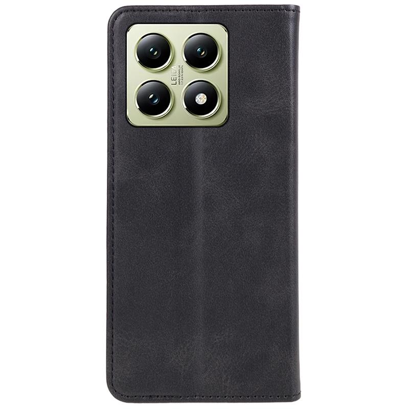 For Xiaomi 14T Case Strong Magnetic PU Leather Phone Cover Calf Texture
