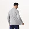 Men's Long Sleeve Half-Zip Sports Tee - Solid Color Stand Collar for Running and Fitness