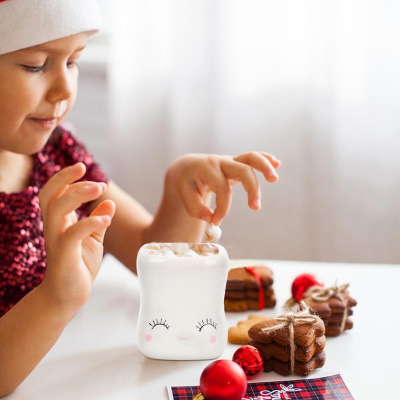 4pcs Creative Ceramic Mug Cartoon Face Coffee Cup Afternoon Tea Breakfast Milk Cup Home Office Drinking Utensils Cute Gifts