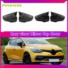 Für Renault Clio 4 2012 2013 2014 2015 2016 2017 2018 2019 2 Stück Seiten-Rückspiegelkappe Abdeckung Karbonfaser Glänzend Schwarz