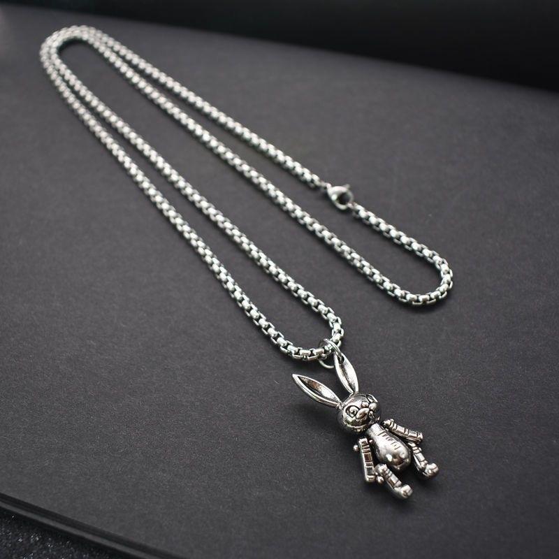 

Винтажное милое ожерелье в виде кролика для мужчин и женщин с модными конечностями, крутой прыгающий кулон в стиле хип-хоп, длинная цепочка для свитера