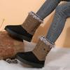 Fleece Warm Comfortable Versatile Fashion Casual Women's Shoes 2025 Autumn and Winter New Lace Buckle Knitted Snow Boots Women