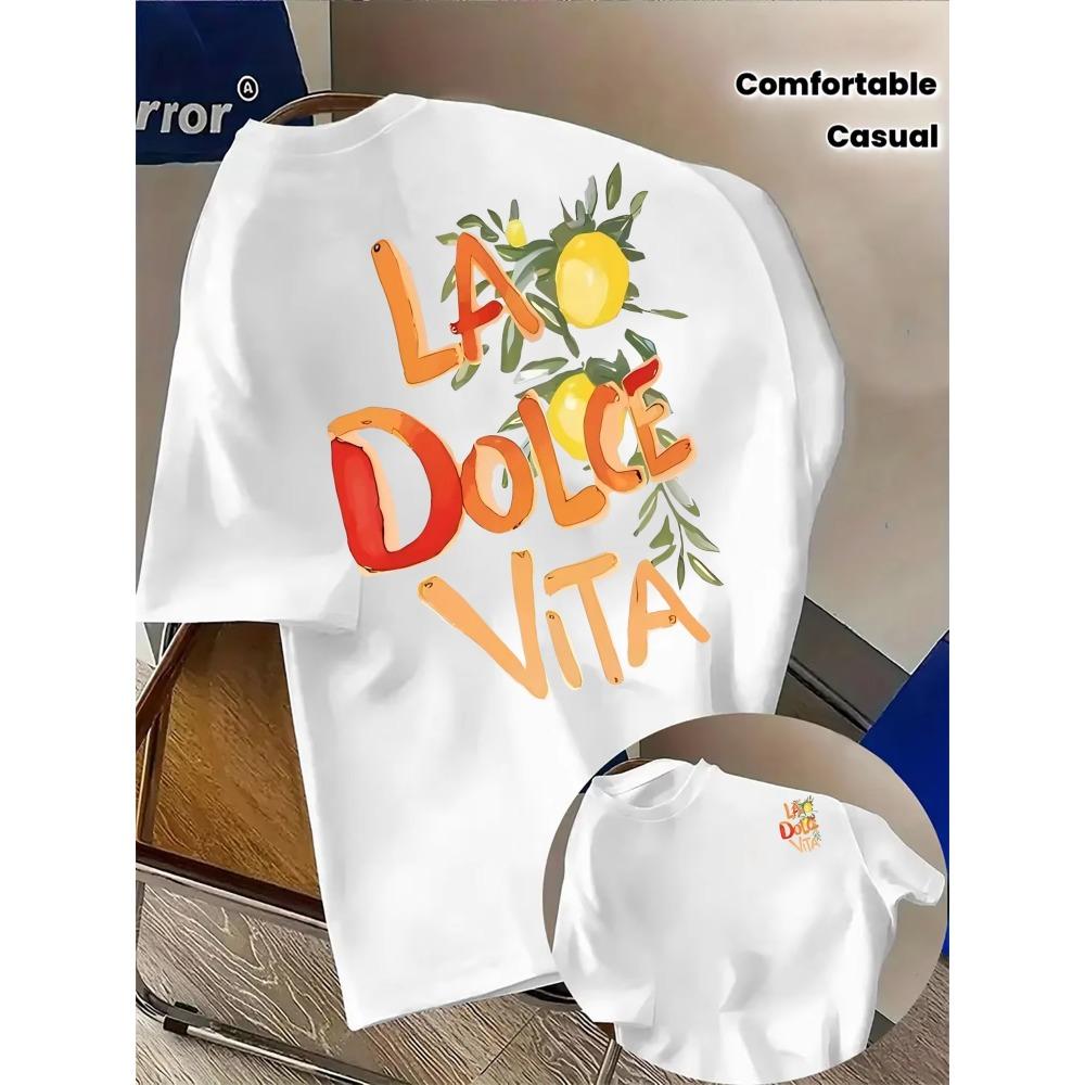 Summer Lemon Art Graphics Premium Soft Cotton Mens T Shirt Perfect  Casual Vacation Style Y2K Shirt