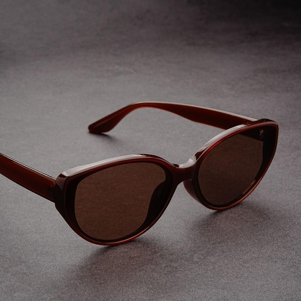 New Chestnut Cat's Eye Retro Sunglasses Women's Advanced Ultra-light Sunglasses Metal Hinge Men's Sunglasses Women's Sunglasses