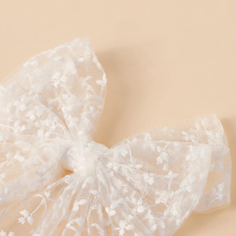 Lace Bow Children's Hair Accessory Sweet Forest-style Hair Clip Elegant Ribbon Mesh Embroidered Hair Clip for Women