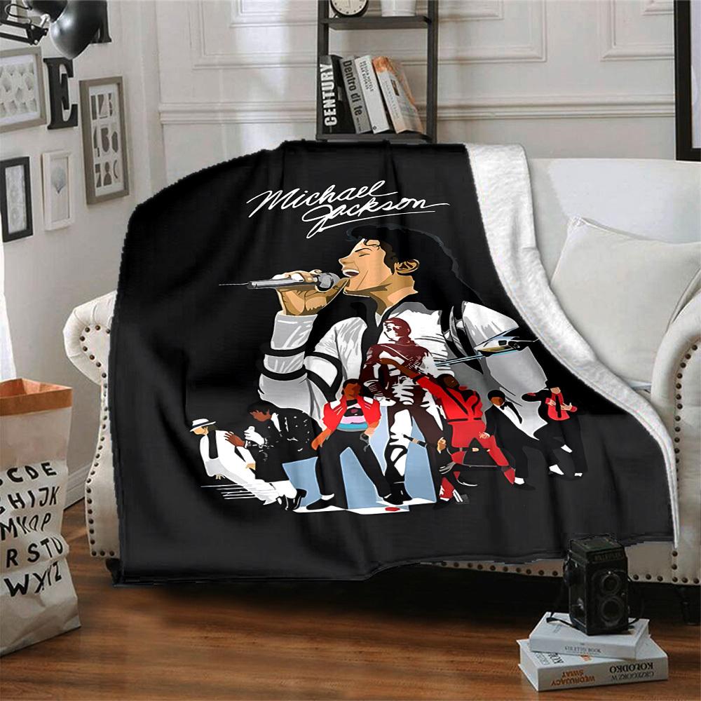 1 ks přikrývka Michael Jackson Lehká flanelová přehozová deka na pohovku, postel, cestování, kempování, obývací pokoj, kancelář, gauč
