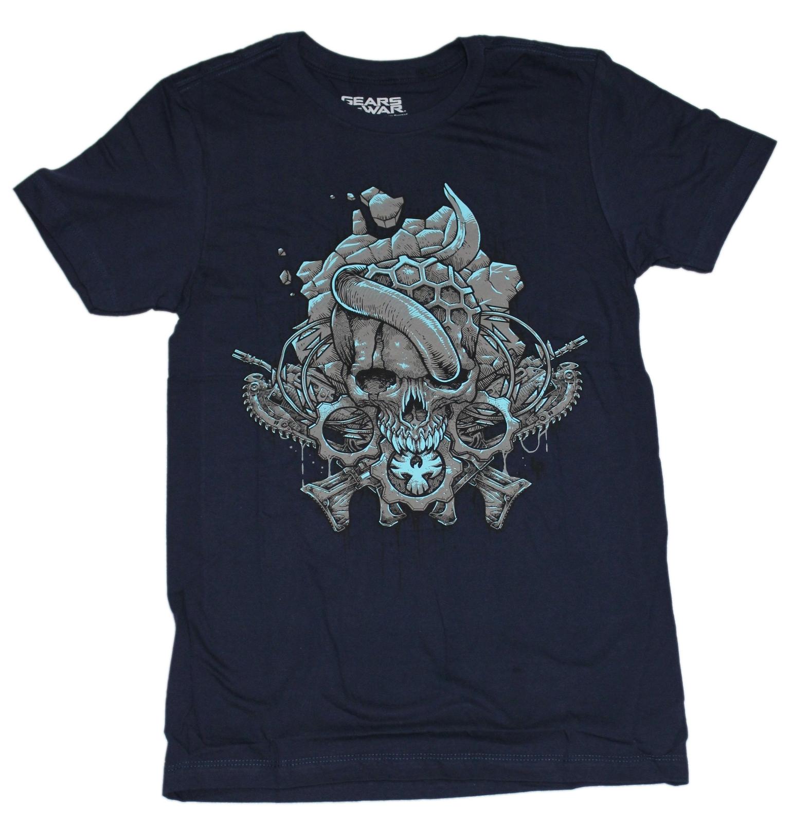 Gears of War 5 MEns T-Shirt - Gray Abstract Skeleton Image XXL