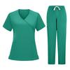 Damen V-Ausschnitt Kurzarm Zweiteiliges Uniform Set für die Arbeit