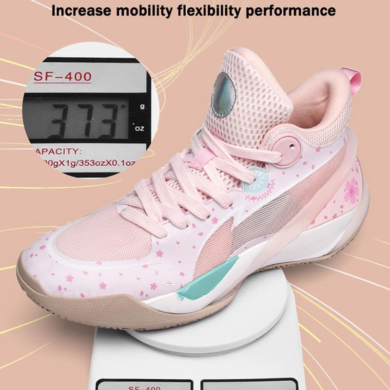 Sakura Pink Color Women Basketball Shoes Couples Basketball Shoes Youth Student Practical Combat Lightweight Defender