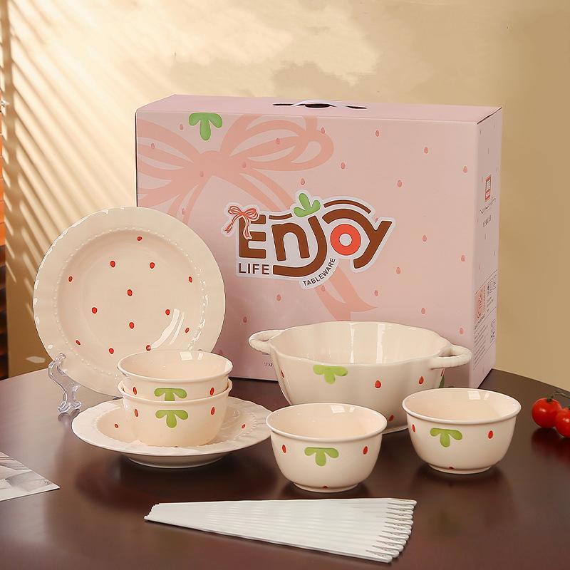 Happy Berry 19-teiliges Haushalts-Geschirrset