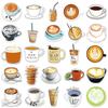 50 Cartoon Coffee DIY Graffiti Stickers for Journals, Scooters, Laptops, Cars