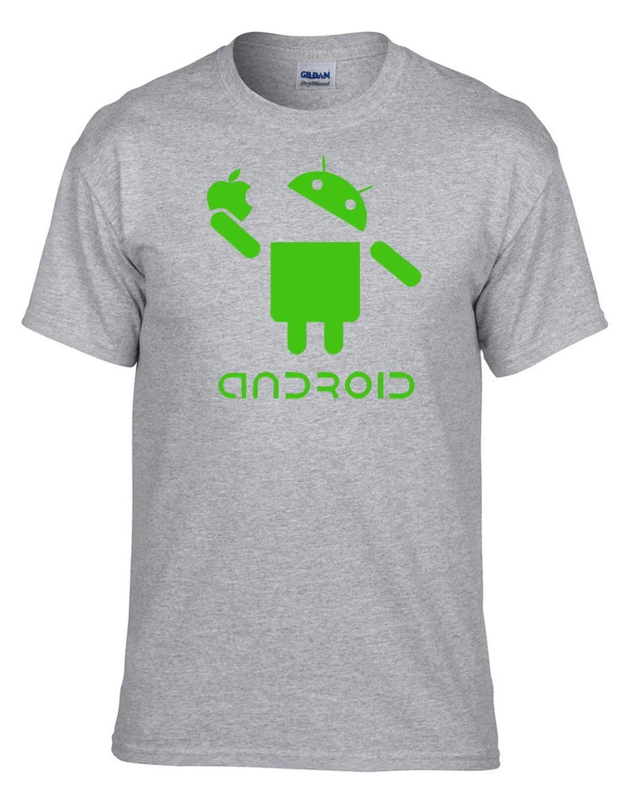 

APPLE vs ANDROID Grey 100% Cotton T-shirt Mens Tees Top -136_GR-Kids- 4XL
