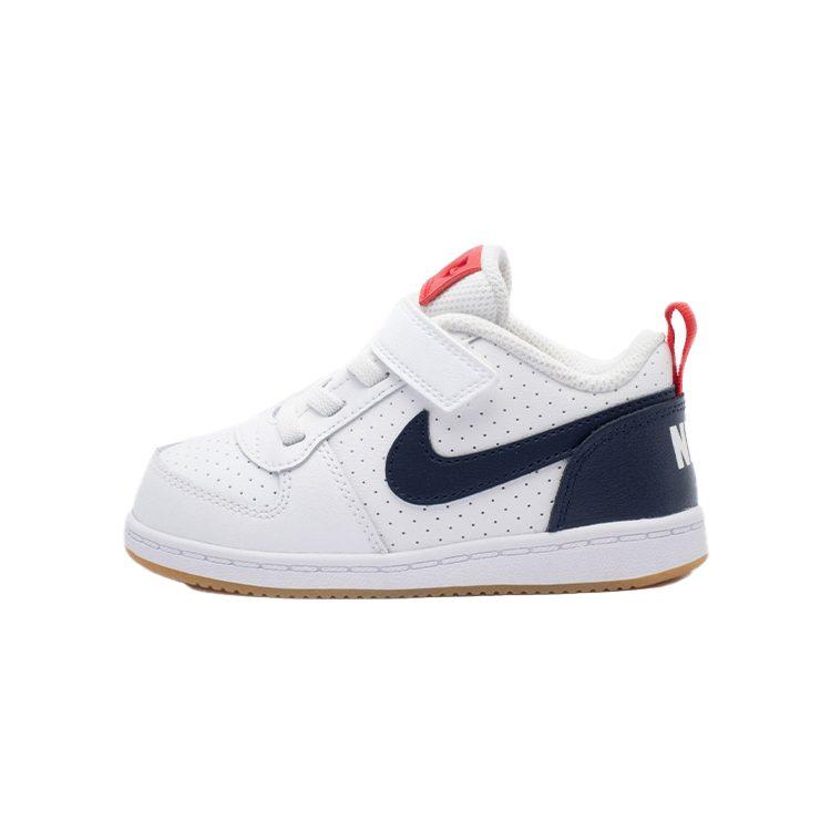 Nike Court Borough Low Top Skateboard Shoes White Blue Red Infant And Toddler 870029-105