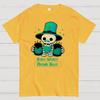 Skeleton St Patrick drinks Beer Cotton Summer Casual Cool Loose T-Shirt