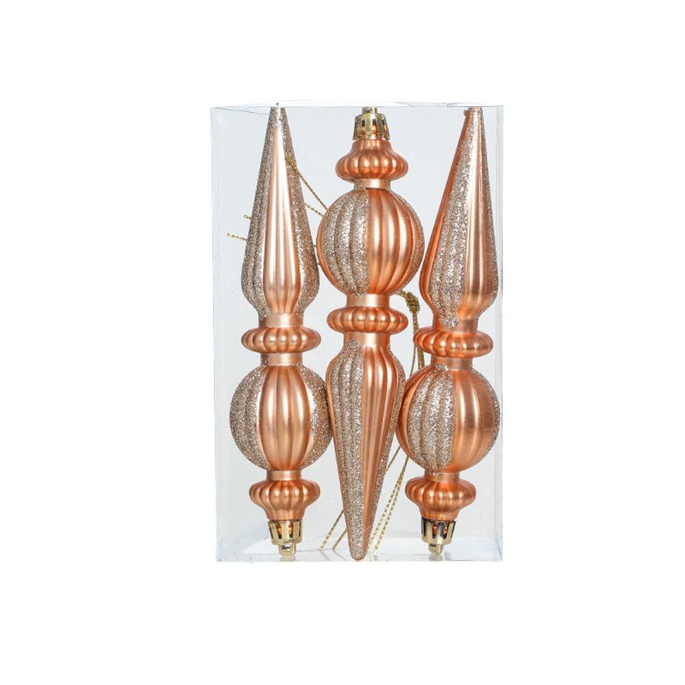 Plastic Christmas Pinecone Bell Pendants Champagne Merry Christmas Decor  Party Favors