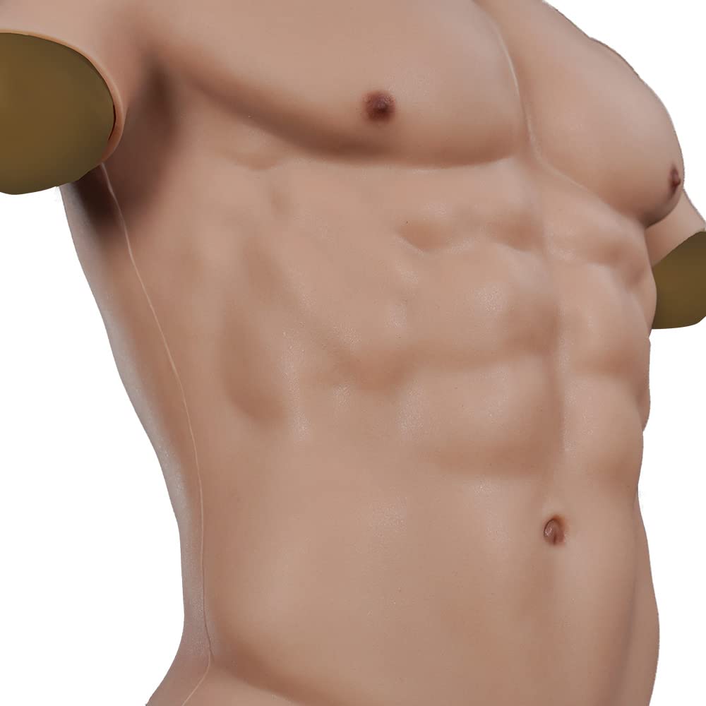 Supicos HUWAHUWA Muscle Suit with 4 Colors 2 Long Short Handsome Silicone Muscle Macho Fake Fake Cosplay Costume Long Zipper, & Sizes, & Sleeves,