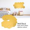 12pcs Acrylic Hexagon Mirror Wall Sticker Golden Hexagon Double-sided Tape Wall Decor Self-adhesive 2.95*5.12*5.91in