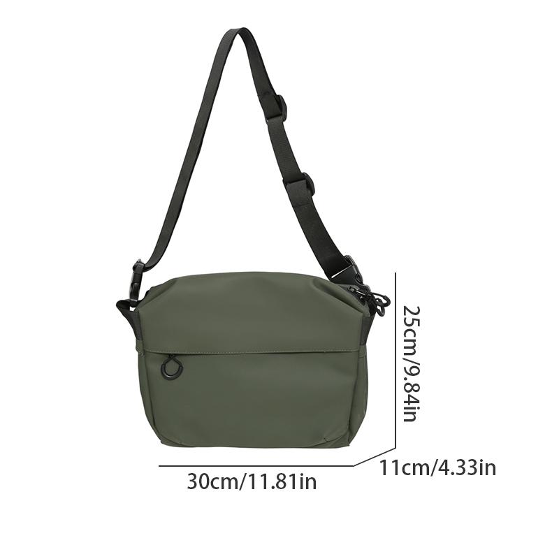 Men's Shoulder Bag, Adjustable Shoulder Strap, Zipper Closure, Vintage Crossbody Bag, Mailman Bag