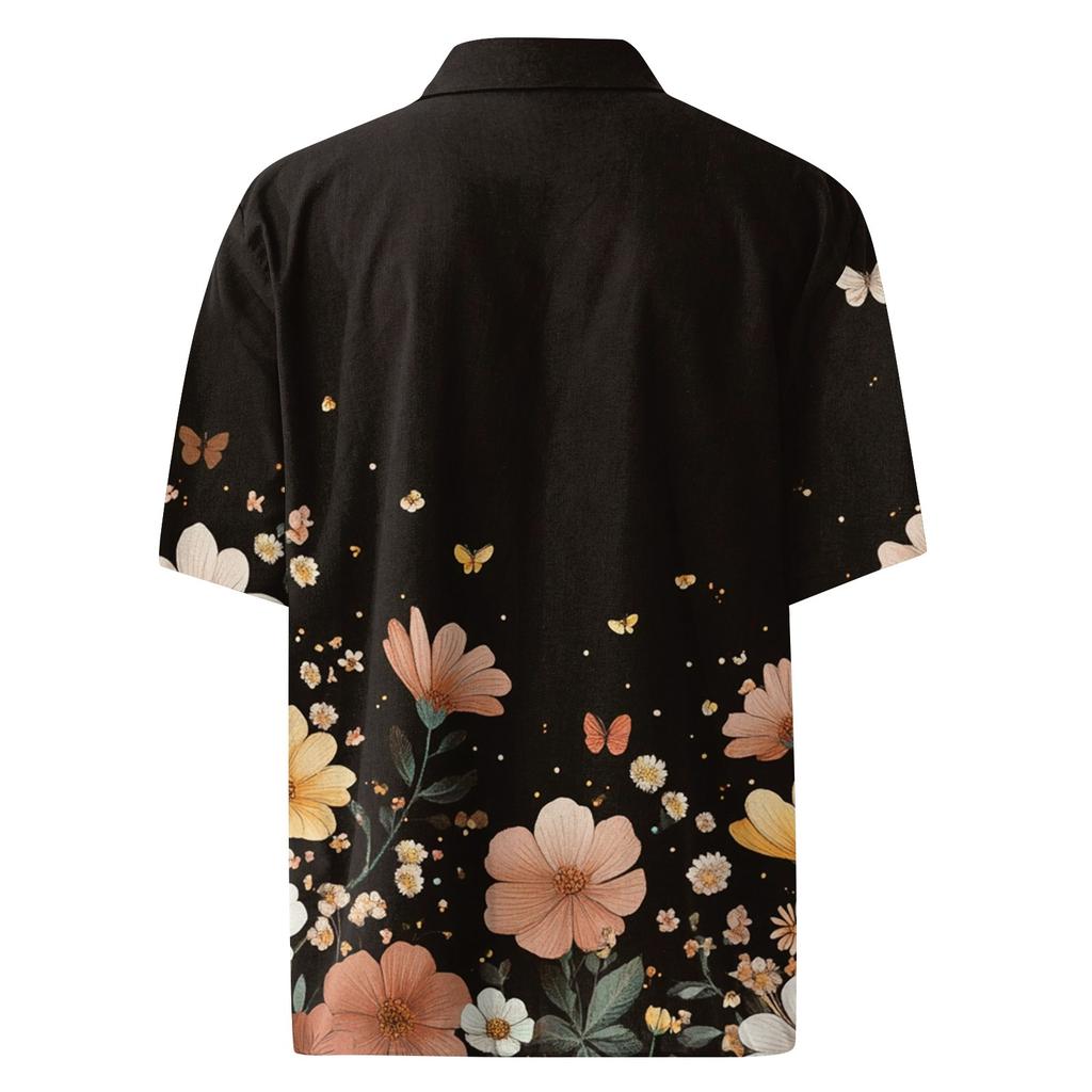 Men's Fashion Loose Hawaiian Printed Short Sleeve Beach Shirt
