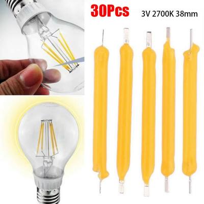 30 Stück Glühlampenzubehör Glühbirne Lampenteile DC3V LED-Perlen Langlebiges COB-LED-Filament