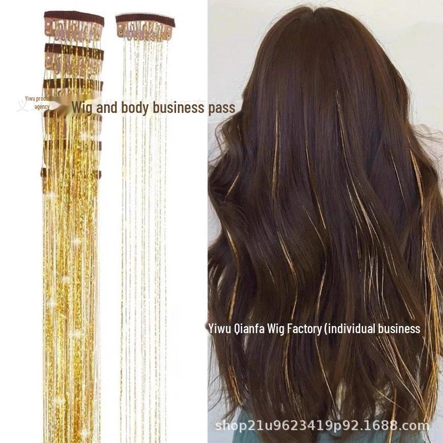 Χρυσές επεκτάσεις μαλλιών με πούλιες - Μεταλλικά κλιπ κορδέλας ευρωπαϊκού και αμερικανικού τύπου για περούκες πάρτι