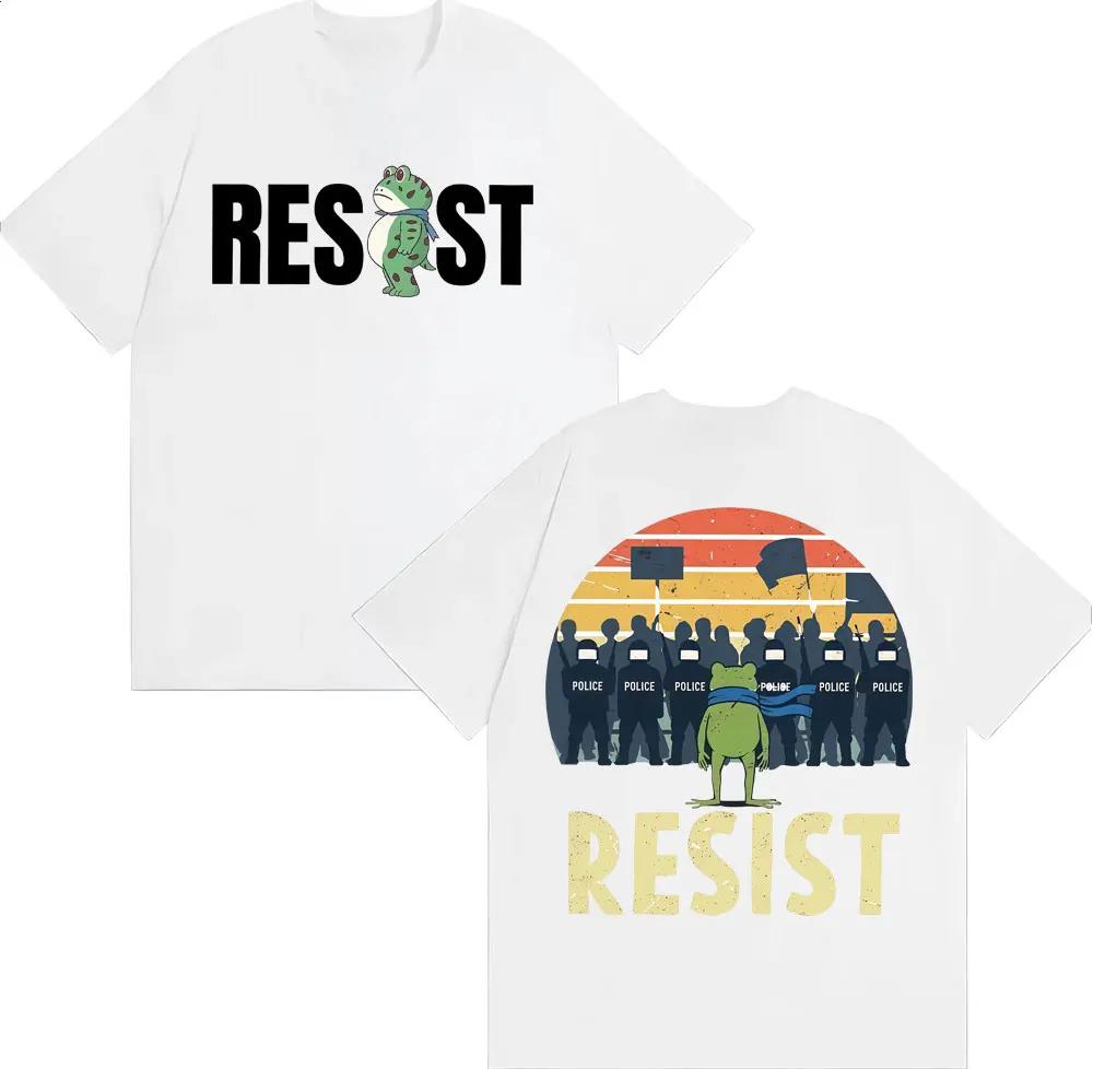 

Portland Frog Protest Anti ICE Resist Funny Meme T Shirt Unisex Fashion Trend High Street Tshirts Casual Comfort Cotton Tshirt S