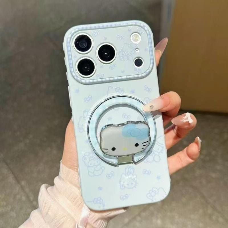 Cute cat bracket is suitable for Apple 17promax mobile phone iphone16/15Pro mobile phone case.