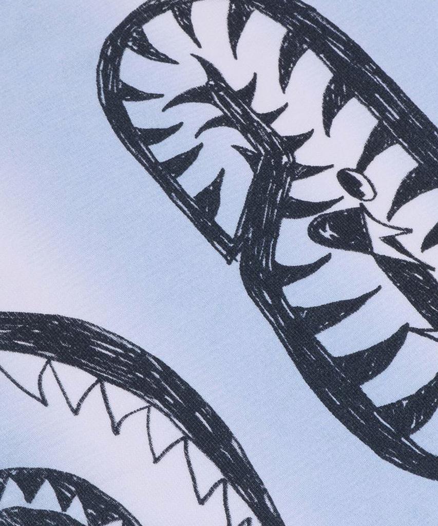 Bape Hand Draw Football Shark Relaxed Fit Full Zip Hoodie (M) White