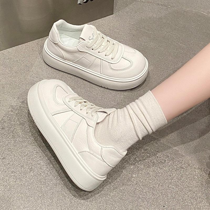 Spring new thick-soled little white shoes women's light and versatile sports and leisure heightening big head lightweight board shoes