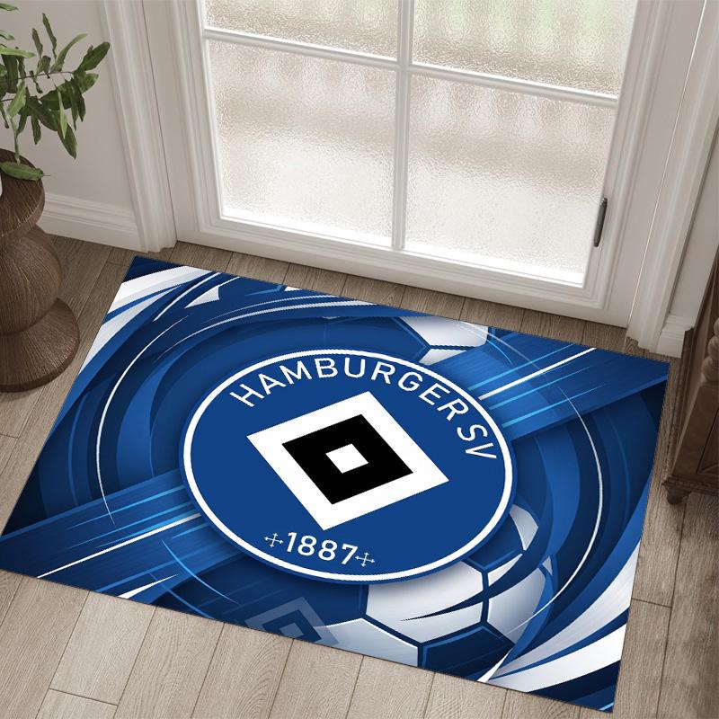 Hamburger SV Football Design Tappeto in Velluto di Cristallo Accogliente Non?Tappeto Stampato Antiscivolo per Camera da Letto Soggiorno Ingresso