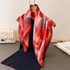 Fashion Luxury 70cm Square Silk Women's Scarf Geometry Printed Satin Scarves Daily Outfits Shawl Designer Headband Bandana