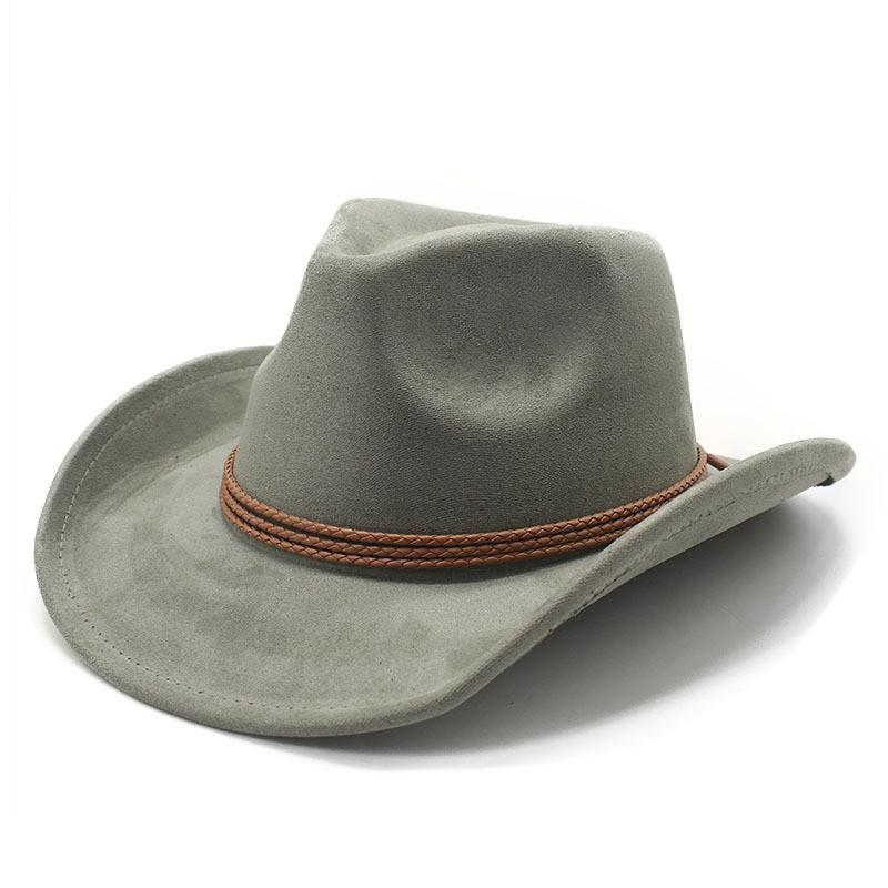 Ethnic Style Suede Felt Dress Hat With Wide Brim For Men Women Autumn Winter